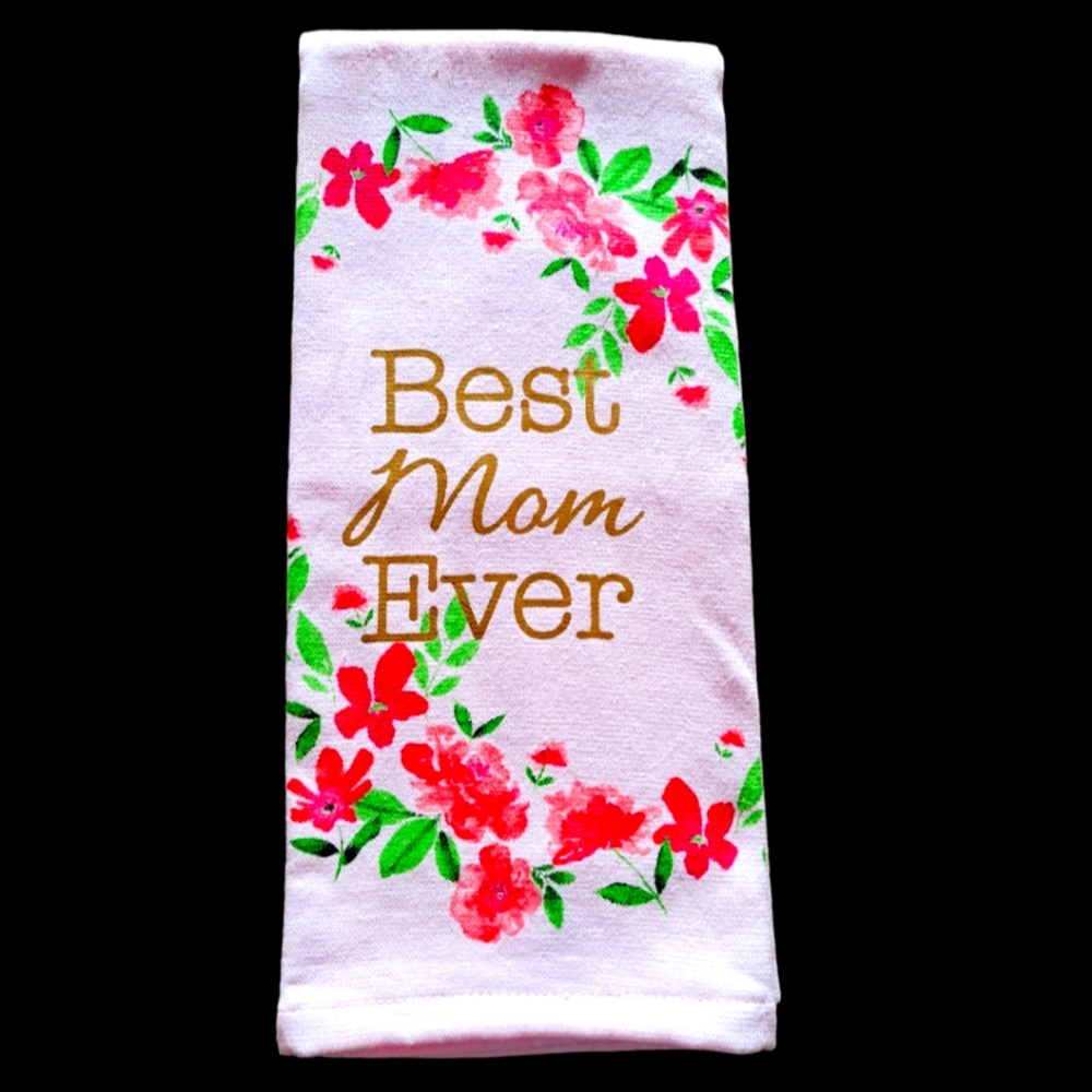 Shabby Chic Brand Floral Kitchen Bathroom Gift Towel For Mom Pink 27.5" x 18"